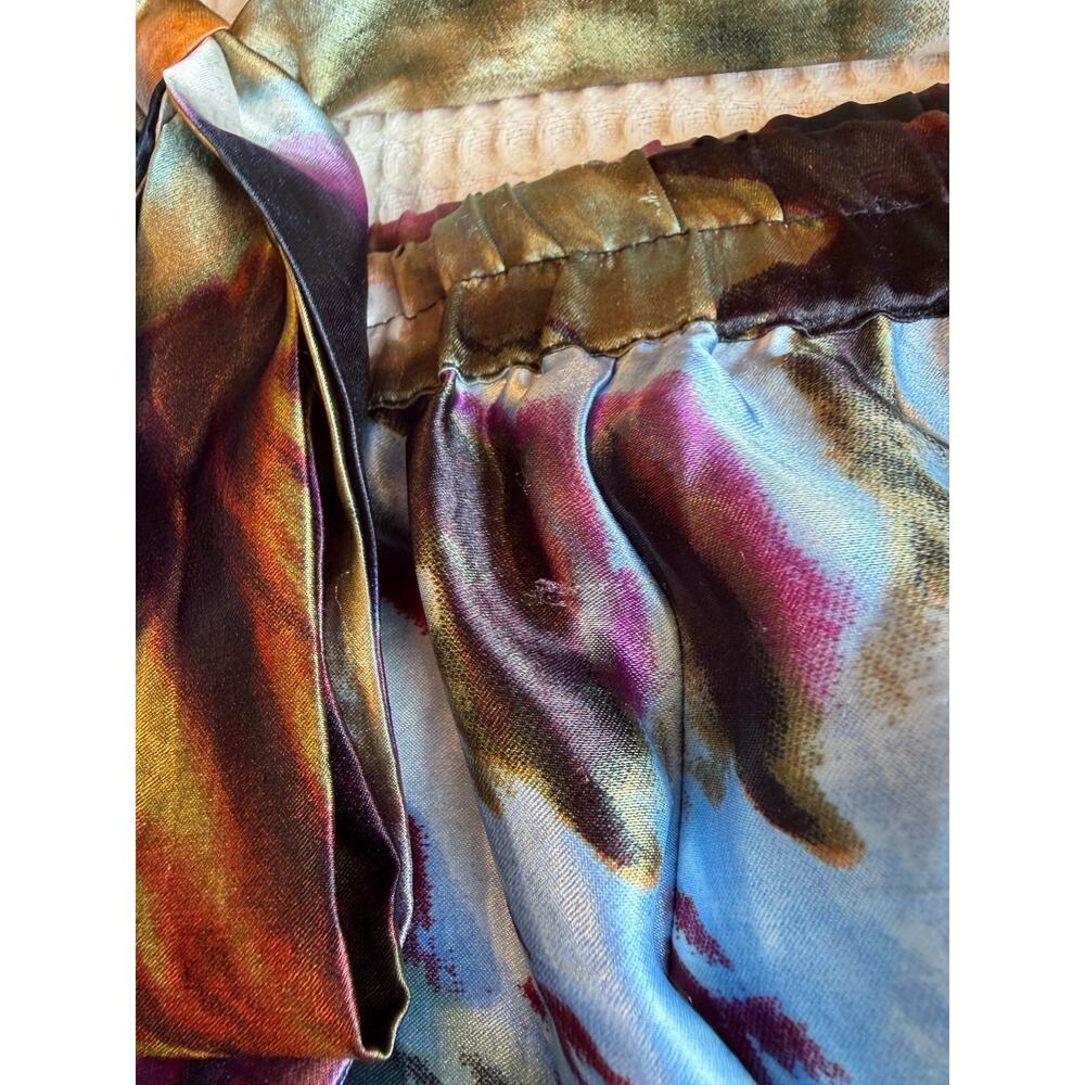 Boho Hippie Tie Dye Retro Silkey Elastic Waist Maxi/ Midi Skirt Lg Her Destiny - Picture 14 of 16